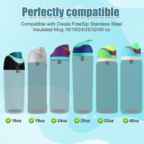 4pcs Replacement Stoppers with 4pcs Bottle Seal Rings for Owala FreeSip 24oz 32oz, BPA-Free Silicone O Ring Water Bottle Top Lid Replacement Parts for 16/19/24/32/40oz Gasket Plug Accessories(Grey) in Kuwait