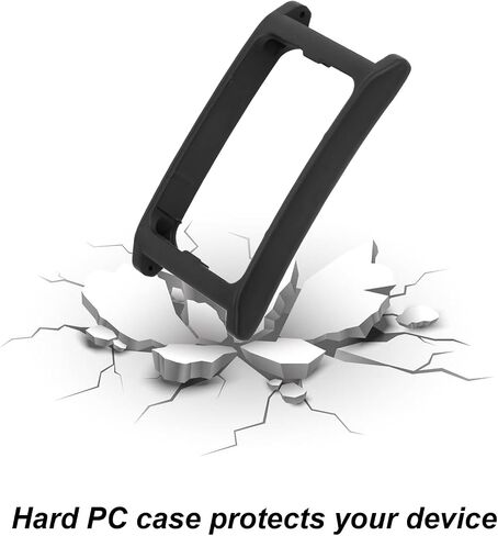 إطاران متوافقان مع سوار معصم تتبع اللياقة البدنية Amazfit Helio Strap، إطار حماية من البلاستيك الصلب من البولي كربونات للنساء والرجال (أسود) in Kuwait