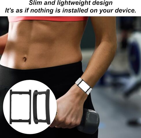 إطاران متوافقان مع سوار معصم تتبع اللياقة البدنية Amazfit Helio Strap، إطار حماية من البلاستيك الصلب من البولي كربونات للنساء والرجال (أسود) in Kuwait