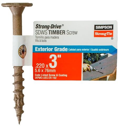 Simpson Strong-Tie SDWS22300DB-RP1 Strong-Drive SDWS Timber Screw (Exterior Grade) — 0.220 in. x 3 in. T40, Tan in Kuwait