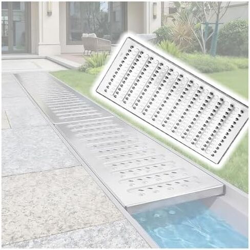304 Stainless Steel Outdoor Drain Grate Cover - Heavy-Duty Anti-Slip Sewer Grate for Kitchen, Balcony, Garden, and Sidewalk Drainage Solutions in Kuwait