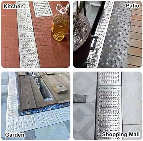 304 Stainless Steel Outdoor Drain Grate Cover - Heavy-Duty Anti-Slip Sewer Grate for Kitchen, Balcony, Garden, and Sidewalk Drainage Solutions in Kuwait