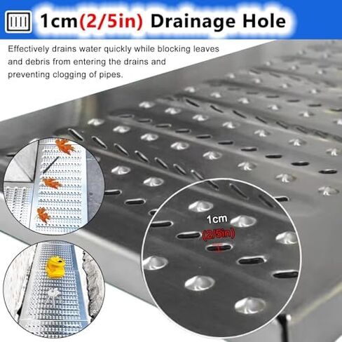 304 Stainless Steel Outdoor Drain Grate Cover - Heavy-Duty Anti-Slip Sewer Grate for Kitchen, Balcony, Garden, and Sidewalk Drainage Solutions in Kuwait