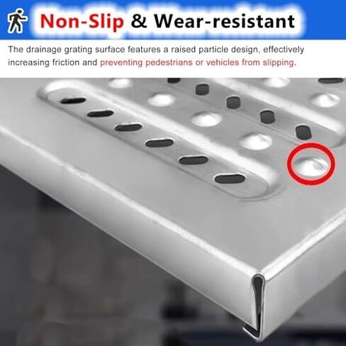 304 Stainless Steel Outdoor Drain Grate Cover - Heavy-Duty Anti-Slip Sewer Grate for Kitchen, Balcony, Garden, and Sidewalk Drainage Solutions in Kuwait