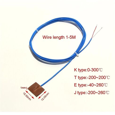 K-Type Surface Temperature Probe Thermocouple J T E Type High Temperature Plate with Adhesive 1pc | J type,Cable length 3M in Saudi Arabia