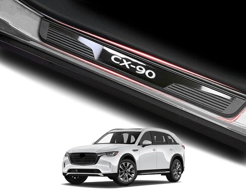 Door Sill Protector Trim Guard for Mazda CX-90 cx90 2024 2025 2026, Auto Interior Accessories Plates Cover Accessory Kick Panels (B) in Saudi Arabia