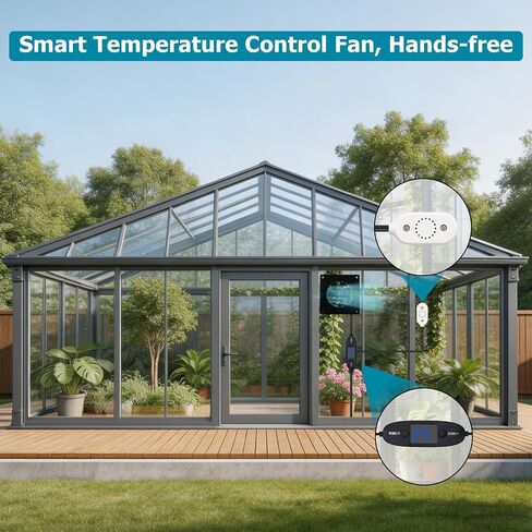 80mm Thermostat-Controlled Cabinet Cooling Fan – 5V/12V Dual Voltage, 10-Speed Adjustable, Ultra-Quiet – for Server Racks,AV Cabinets,RVs& Greenhouses in Kuwait