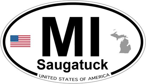 Saugatuck, Michigan Oval Sticker in Kuwait