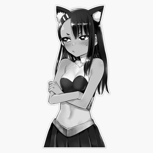 ملصق Nagatoro Cat Ears ملصق من الفينيل مُصنف للاستخدام الخارجي للنوافذ أو المصدات أو أجهزة الكمبيوتر المحمولة أو الحرف اليدوية 5 بوصة in Kuwait