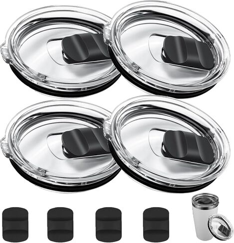 4 PCS Yeti 20 Oz Tumbler Lid with 4 Magnetic Slider Replacement, zxbaers Yeti Replacement Lids, Tumbler Lid Compatible for 20 oz Yeti Rambler, Ozark Trail, Old Style Rtic in Kuwait