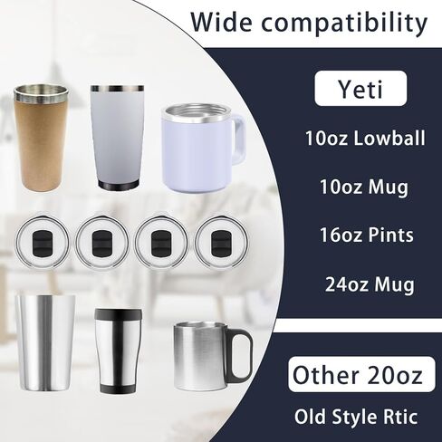 4 PCS Yeti 20 Oz Tumbler Lid with 4 Magnetic Slider Replacement, zxbaers Yeti Replacement Lids, Tumbler Lid Compatible for 20 oz Yeti Rambler, Ozark Trail, Old Style Rtic in Kuwait