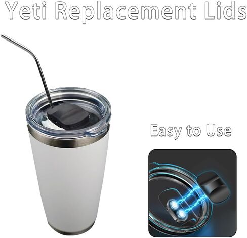 4 PCS Yeti 20 Oz Tumbler Lid with 4 Magnetic Slider Replacement, zxbaers Yeti Replacement Lids, Tumbler Lid Compatible for 20 oz Yeti Rambler, Ozark Trail, Old Style Rtic in Kuwait