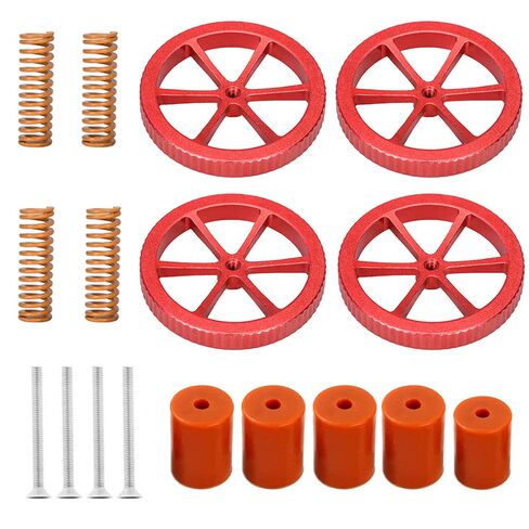 مجموعة ترقية نوابض Ender 3، 4 قطع صواميل تسوية معدنية + 4 قطع نوابض سرير ساخنة + 5 قطع حوامل سرير صلبة من السيليكون لـ Ender 3/V2/Pro/Ender 3 S1/Pro/Plus/Ender 3 Neo/V2/Max Neo. in Kuwait