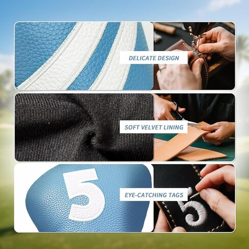 أغطية رأس نادي الجولف لسيارة Fairway Woods Driver Hybrids، مجموعة أغطية رأس جولف نسائية فاخرة من جلد البولي يوريثان، 4 قطع مع علامات رقم 1 3 5 X. in Kuwait