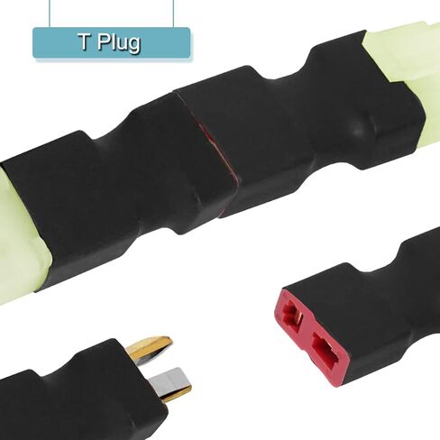 4 Pair T Plug to Mini for Tamiya Adapter, T Plug to for Mini Tamiya Male Female 16 Gauge 8cm Wire Connector for RC Car FPV ESC Controller RC Lipo Battery Charger in Kuwait