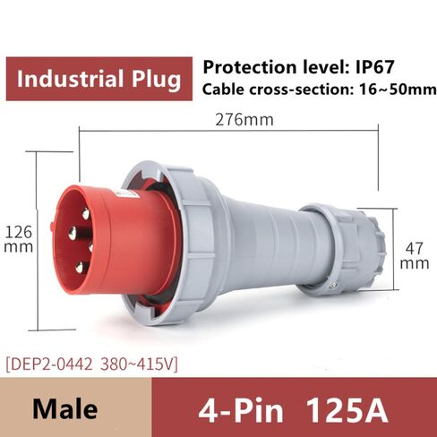 IEC60309 موصل صناعي مقاوم للماء التوصيل 4Pin 125A 380-415V 3P + E IP67 in Kuwait