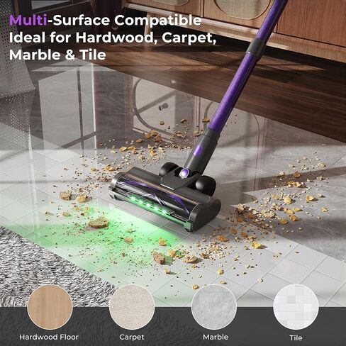 Cordless Vacuum Cleaner, 600W 55KPa 70 Mins Stick Vacuum Cordless Rechargeable with Self-Standing, Touch Screen, 1.8L Dust Cup, Anti-tangle Vacuum Cleaners for Home, Pet Hair, Hardwood Floor, Carpet in Saudi Arabia