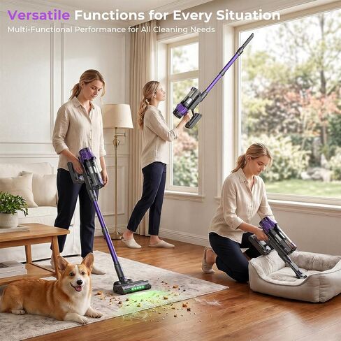 Cordless Vacuum Cleaner, 600W 55KPa 70 Mins Stick Vacuum Cordless Rechargeable with Self-Standing, Touch Screen, 1.8L Dust Cup, Anti-tangle Vacuum Cleaners for Home, Pet Hair, Hardwood Floor, Carpet in Saudi Arabia