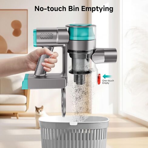 Cordless Vacuum Cleaner, Powerful Stick Vacuum Cleaner for Home with Rechargeable Battery, 6-in-1 Lightweight Handheld Vacuum, 45 Mins Runtime for Hardfloor & Carpets Pet Hair (Green) in Saudi Arabia