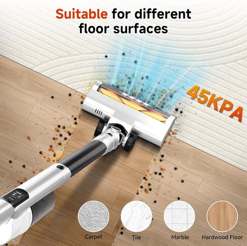 Cordless Stick Vacuum Cleaner with Auto Empty System Self-Charging Base, Powerful Suction for Pet Hair on Carpet & Hardfloor, Lightweight Anti-Tangled Handheld Vacuum, HEPA Filtration, Black in Saudi Arabia