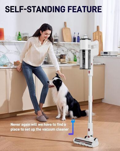 Cordless Vacuum Cleaner, 550W/45KPa Stick Vacuum with Up to 60 Mins Runtime, Detachable Battery, Lightweight 2-in-1 Handheld Vacuum for Pet Hair, Hardwood Floors, Carpet, Stairs & Car in Saudi Arabia