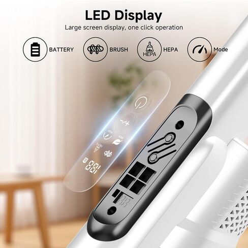 Cordless Stick Vacuum Cleaner with Auto Empty System Self-Charging Base, Powerful Suction for Pet Hair on Carpet & Hardfloor, Lightweight Anti-Tangled Handheld Vacuum, HEPA Filtration, Black in Saudi Arabia