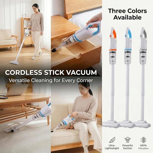 Handheld Cordless Vacuum Cleaner for Home Car Upholstery - Rechargeable Stick Dust Buster for Pet Hair Hardwood Floor & Mattress 15k Pa Lite Pro in Saudi Arabia
