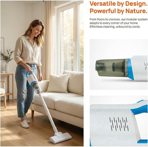 Handheld Cordless Vacuum Cleaner for Home Car Upholstery - Rechargeable Stick Dust Buster for Pet Hair Hardwood Floor & Mattress 15k Pa Lite Pro in Saudi Arabia