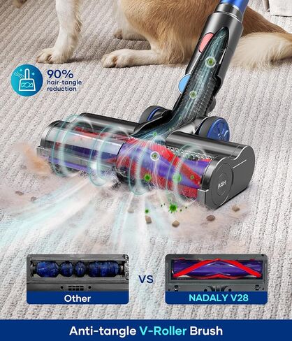 NADALY Cordless Vacuum Cleaner, 550W/45Kpa Vacuum Cleaner for Home, Up to 65Mins Runtime Stick Vacuum, Anti-Tangle & Auto Mode Lightweight Vacuum, Wireless Vacuum for Pet Hair Carpet Hardwood Floor in Saudi Arabia