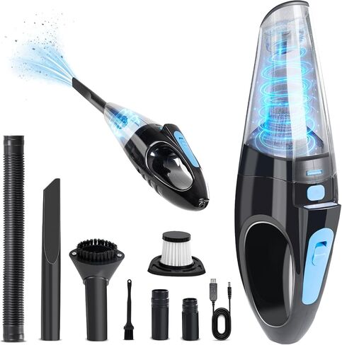 Cordless Handheld Vacuum - 6000Pa Super Suction, 4000mAh Rechargeable Battery, Portable with Multi-Nozzles & Washable Filter, Lightweight Dust Busters Rechargeable for Home, Car, Office in Saudi Arabia