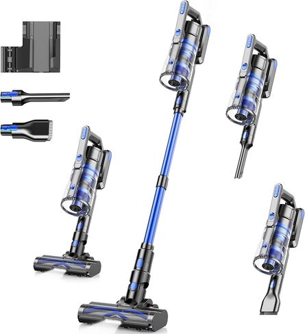 Tikom Cordless Vacuum Cleaner for Home, 450W/40000pa Stick Vacuum, Anti-Tangle, Lightweight Handheld Vacuum for Hard Floor, Pet Hair, V700 in Saudi Arabia
