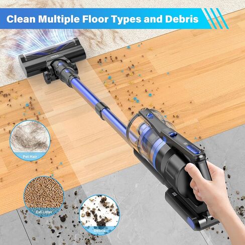 Tikom Cordless Vacuum Cleaner for Home, 450W/40000pa Stick Vacuum, Anti-Tangle, Lightweight Handheld Vacuum for Hard Floor, Pet Hair, V700 in Saudi Arabia