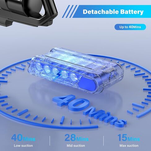 Tikom Cordless Vacuum Cleaner for Home, 450W/40000pa Stick Vacuum, Anti-Tangle, Lightweight Handheld Vacuum for Hard Floor, Pet Hair, V700 in Saudi Arabia
