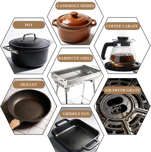 Cast Iron Cleaner, 6 Inch 316 Stainless Steel Skillet Cleaner, Cast Iron Scrubber with Hanging Ring, Chain Mail Scrubber for Griddle Skillet, BBQ Grills, Wok, Cast Iron Pan in Saudi Arabia