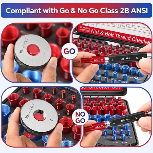 Thread Checker, 74 PCS Detachable Nut and Bolt Thread Checker Gauge, 39 Inches & 35 Metric Rustproof Bolt Size Finder, Screw Identifier Tool for Measuring in Narrow and Tricky Areas in Saudi Arabia