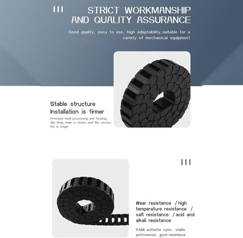 Cable Drag Chain Durable Sturdy Structure for CNC Machinery Nylon Material 1m Length for Electronic Equipment in Saudi Arabia