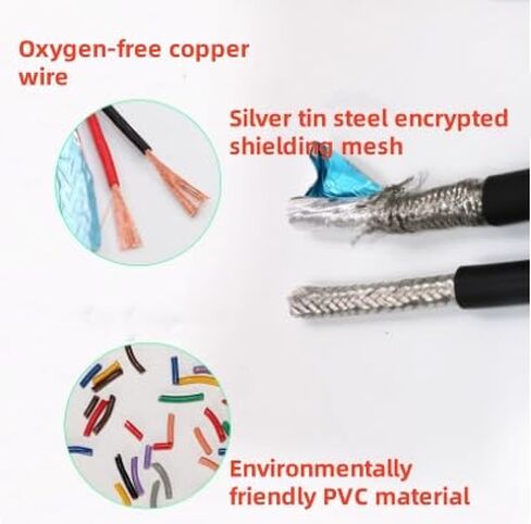 TRVVP 20AWG 8 Conductor Flexible Drag Chain Cable, Multi-Core Shielded Cable for Servo Motors, for CNC Router Machines, CNC VFD Spindles, Electrical Appliances, 3D Printers, 65 ft (20 m) in Saudi Arabia