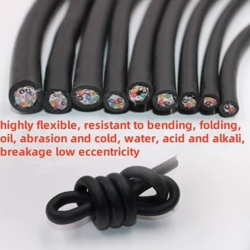 TRVVP 20AWG 8 Conductor Flexible Drag Chain Cable, Multi-Core Shielded Cable for Servo Motors, for CNC Router Machines, CNC VFD Spindles, Electrical Appliances, 3D Printers, 65 ft (20 m) in Saudi Arabia