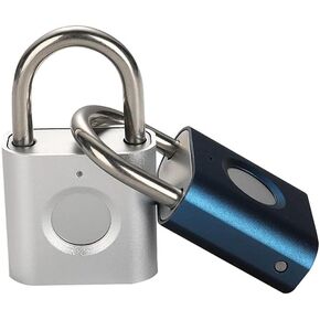 قفل ذكي لصالة الألعاب الرياضية: عبوتان باللونين الأسود والفضي - قفل بصمة صغير eLinkSmart Lock Lock مع معدن ملون بدون مفتاح 20 بصمة إصبع يناسب الأمتعة المدرسية وصندوق الأدوات وخزانة الصالة الرياضية in Kuwait