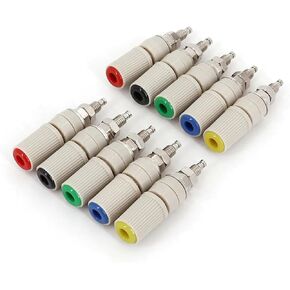 10Pcs Brass M5 Type High Current 4mm Banana Female Jack Panel Socket Test Binding Post(Green) in Kuwait