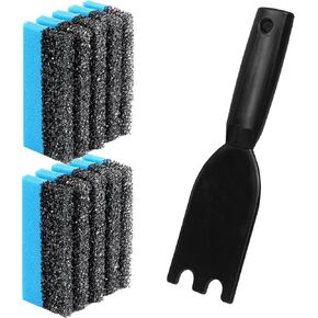 TonGass 2-Pack Cleaning Sponge 12207 and 1-Pack Grill Scraper for George Foreman Indoor Grills & Most Other Indoor Grills with Grooves, Replacement Grill Sponge and Scraper for Cleaning in Kuwait