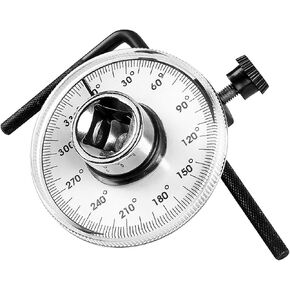Qinlorgo 1 2 Angle Steel Torque Wrench Meter with Transparent Dial 360 Degree Zoning for Car Nut Installation, Automotive Repair Tool Vehicle Maintenance Accessory (Silver) in Kuwait