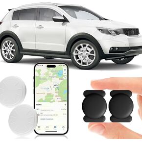 جهاز تعقب GPS صغير للمركبات، جهاز تعقب GPS للسيارات في الوقت الحقيقي يعمل مع Apple Find My (iOS فقط)، جهاز تعقب السيارة مضاد للسرقة بدون رسوم شهرية مع حافظة مغناطيسية (أسود، قطعتان) in Kuwait