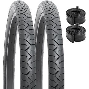 YUNSCM 2-PCS 24" Road Bike Tires 24 x 2.125/57-507 and 24" Bike Tubes AV32mm Schrader Valve Compatible with 24x2.0 24x2.10 24x2.125 24x2.15 Bike Bicycle Tires and Tubes (Y-690) in Kuwait
