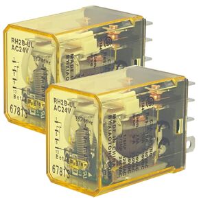 RH2B-ULAC24V Power Relay (Pack of 2) - DPDT 24VAC 10A Plug-in Relay for Industrial Control, HVAC, and Automation Systems in Kuwait