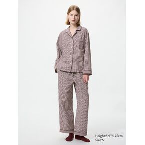 Uniqlo Cotton Pajamas | Long Sleeve | Gingham Check in Kuwait