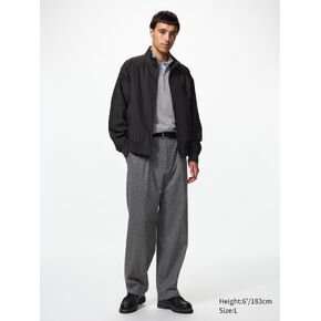 Uniqlo Pleated Wide Pants | Herringbone in Kuwait