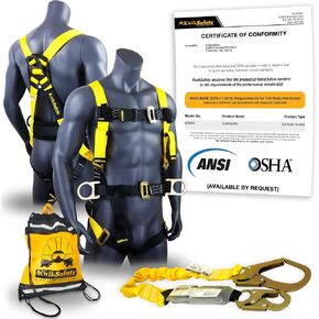 KwikSafety - شارلوت، كارولاينا الشمالية - حزام الأمان HURRICANE [3 حلقات على شكل حرف D، دعم خلفي] تم اختباره من قبل ANSI متوافق مع OSHA in Kuwait