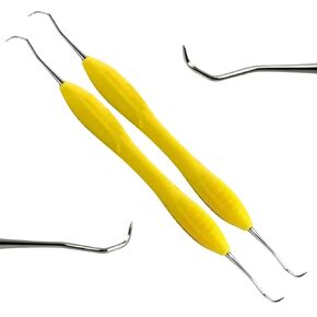 Professional 2Pcs Micro Sickle Scaler Silicone Handle Periodontal Tartar, Plaque, Calculus Veterinary Dental Kit Comprehensive Oral Care Tools, Dentist Pick Tool in Saudi Arabia