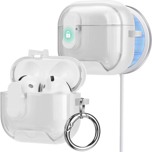 حافظة HITZEE لـ AirPods Pro 3 2025 مع حامل هاتف، غطاء حماية ناعم من مادة TPU لـ AirPods Pro الجيل الثالث مع قفل تلقائي مغناطيسي، متوافق مع Magsafe، وردي in Kuwait